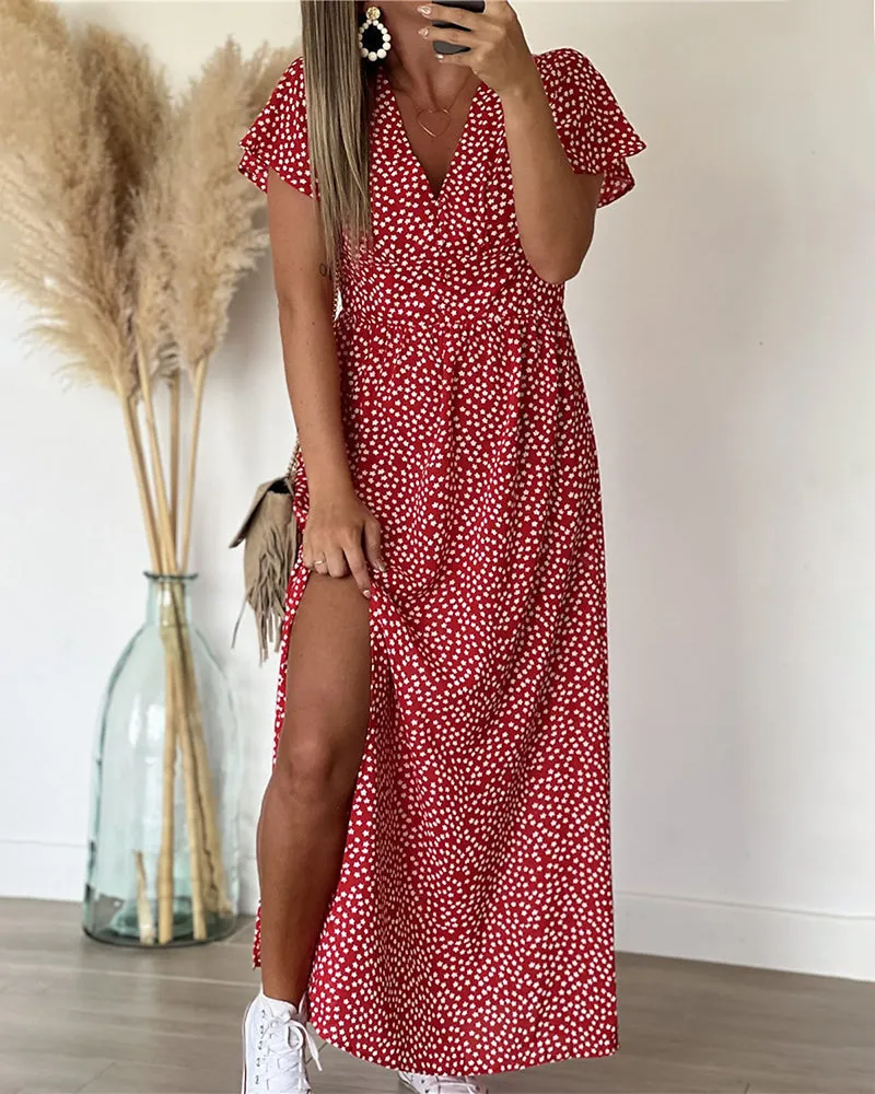 Cynthia™ | Casual and Sexy Long Printed Dress with Side Slit
