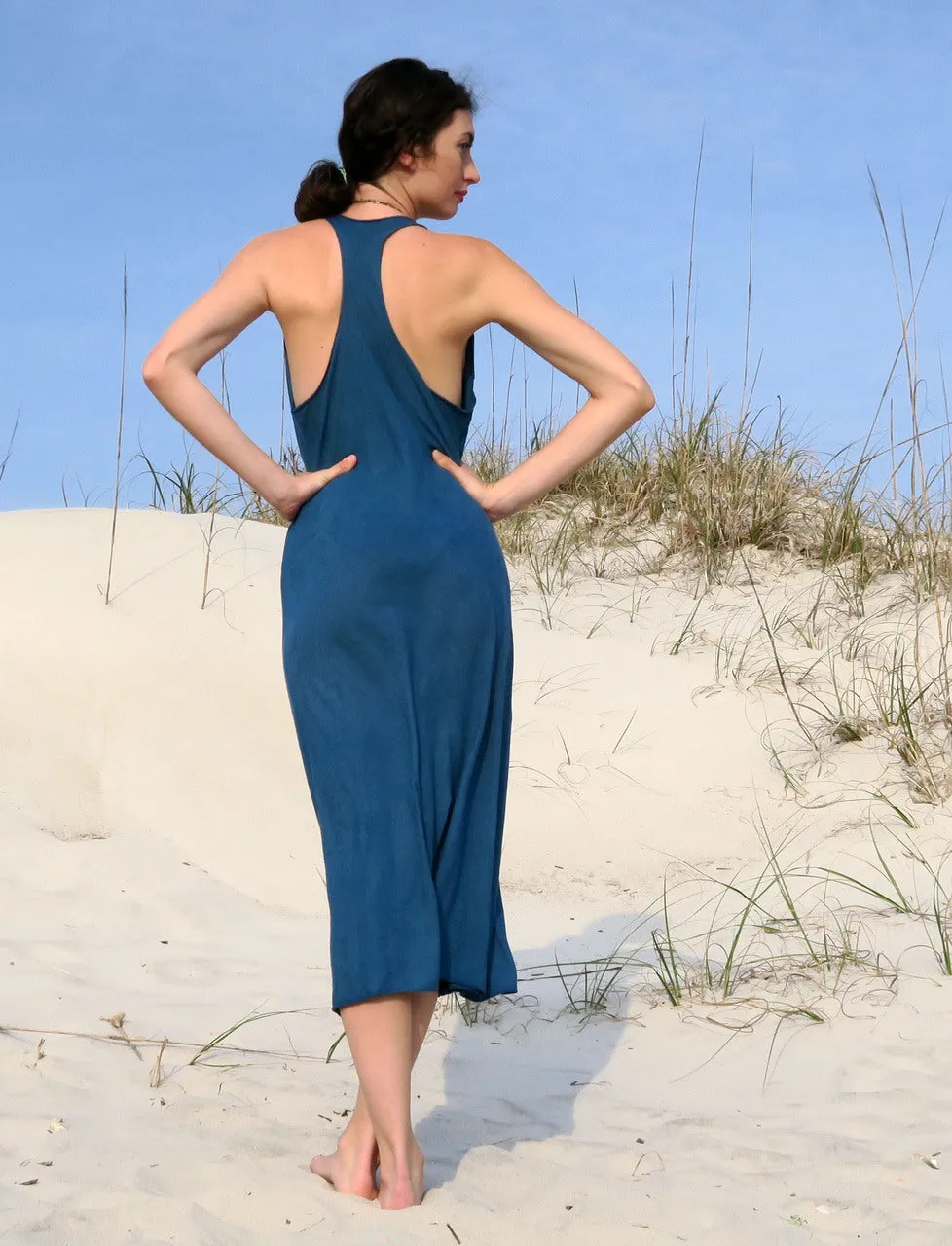 Float Neck Racerback Simplicity Below Knee Dress